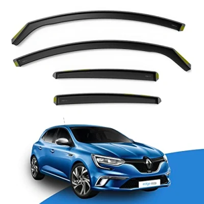 Image of EdgeVisors Wind Deflectors Set Fits: Renault Megane MK4 2016 2020 5 Door Hatchback 4pc