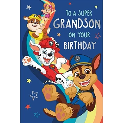 Image of Grandson Birthday Card, Paw Patrol Card Patrol, Happy
