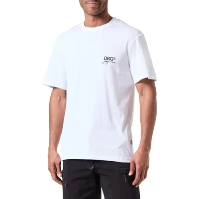 Image of JACK &amp; JONES Men&#039;s Joraruba AOP Back Tee SS Crew T Shirt, Bright White, L
