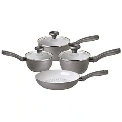 Image of Prestige Earth Pan Non Stick Ceramic Set of 4 Toxic Cookware Set, Induction Ready, Dishwasher Safe, Made in Italy