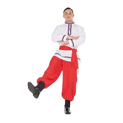 Image of Generique Russian Dancer Men&#039;s Costume for Carnival Red/White M/L