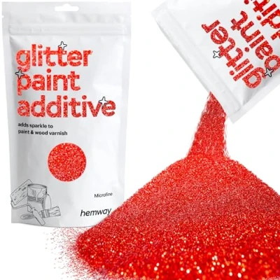 Image of Glitter Paint for Walls Red Additive Emulsion Latex Acrylic Sparkles Microfine Interior Painting 100g / 3.5oz