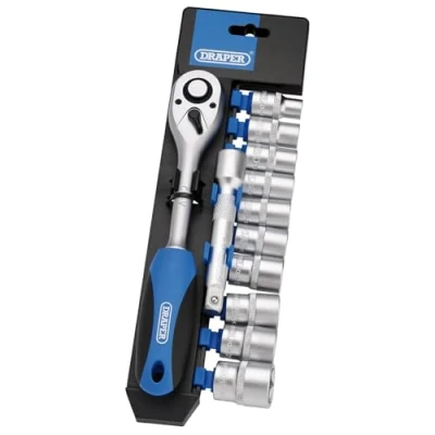 Image of Draper Metric Socket and Ratchet Set, 1/2&quot; Sq. Dr. (12 Piece)