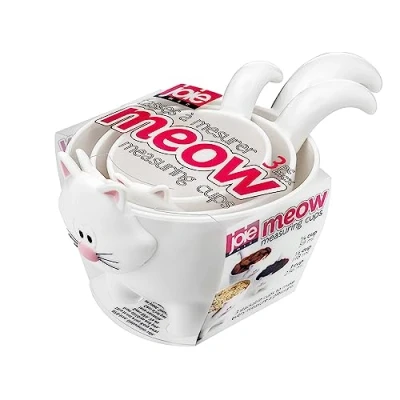 Image of Joie Meow Measuring Cups, Mixed,black and White