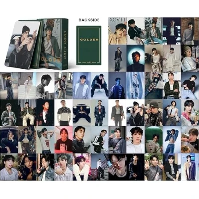 Image of 55pcs Kpop Lomo Cards BTS Jungkook GOLDEN New Album Bangtan Boys Collections Postcards