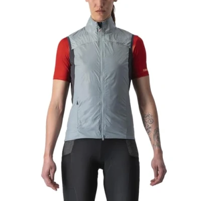 Image of CASTELLI 4523094 923 UNLIMITED W PUFFY vest Women&#039;s Sports DARK GRAY/RED L