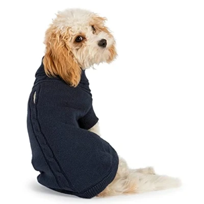 Image of Ancol Muddy Paws Cable Knit Sweater Blue Medium