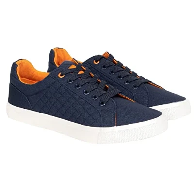 Image of Crosshatch New Mens Boys Trainers Lace up Casual Canvas Plimsolls Gym Pumps Flat Sneaker UK Navy 11