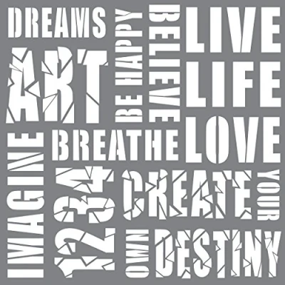 Image of DecoArt Andy Skinner Mixed media 8&quot;x8&quot; Stencils Creativity 8x8 Stencil, Grey, 21 x 0.3 cm
