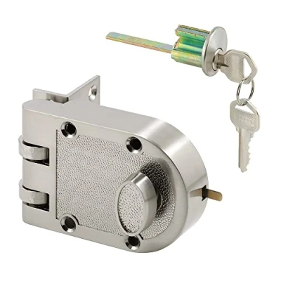 Image of PRIME LINE U 10817 Jimmy Proof Single Cylinder Deadlock, Die Cast, Satin Nickel, 1 Pack