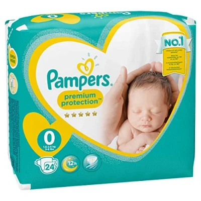 Image of Pampers Premium Protection 24 Nappies Size 0 (Under 3kg)