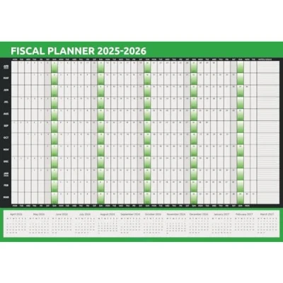 Image of Evelay Fiscal 2025 2026 Wall Planner Calendar A1 Size (84cm x 59cm) Full Year to View Home Office Work School