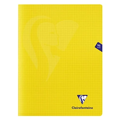 Image of Clairefontaine Ref 343362C Mimeys Side Stapled Notebook (96 Pages) A4+ Size, Polypro Cover, 90gsm Brushed Vellum Paper, Squared Ruling Yellow Cover