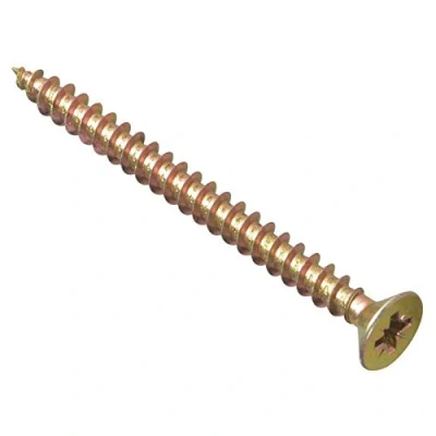 Image of ForgeFix Multi Purpose Single Thread Screws 6.0 x 60mm Zinc Yellow Passivated Box 100