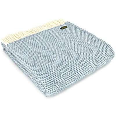 Image of Tweedmill Textiles Beehive KNEE RUG Throw Blanket 100% Pure New Wool BRITISH MADE PETROL