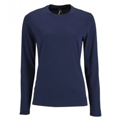 Image of SOLS Womens/Ladies Imperial Long Sleeve T Shirt (French Navy) Size X Large
