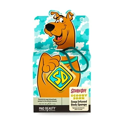 Image of MAD BEAUTY Scooby Doo Soap Infused Body Sponge, Passionfruit Scented, Hanging Bath Relax &amp; Reset, Great Gift, Reusable