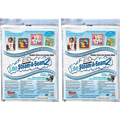 Image of Warm Company Steam A Seam Lite 2 Double Stick Fusible Web 9 x 12 Inches 5 Sheets each (2 Pack)