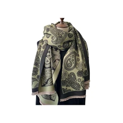 Image of SERUMY Scarf Winter Cashmere For Women Shawl Luxury Warm Plaid Print Thick Blanket Pashmina Neck Chief W 11,65X180Cm