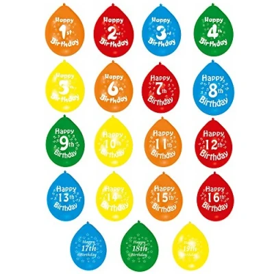 Image of Amscan Int995555 Balloon Pk10 22Cm H 12Th Birthday