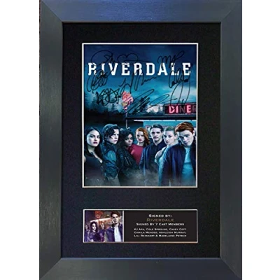 Image of #816 RIVERDALE Signed Autograph Mounted Photo Reproduction PRINT A4 Rare Perfect Birthday (297 x 210mm) (Black Frame)