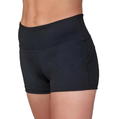 Image of Silky Dance Girls Shorts, Squat Proof Sports Gym Yoga High Waisted Shorts Black Age 7 9