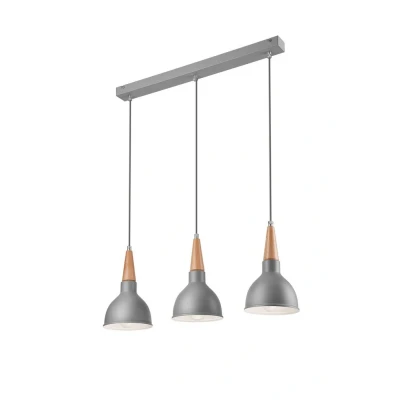 Image of Francesca Bar Pendant Ceiling Light Silver, 3x E27