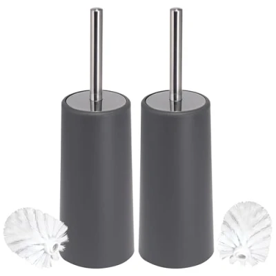 Image of bremermann Toilet Brush Plastic Standing (Grey, Pack of 2)