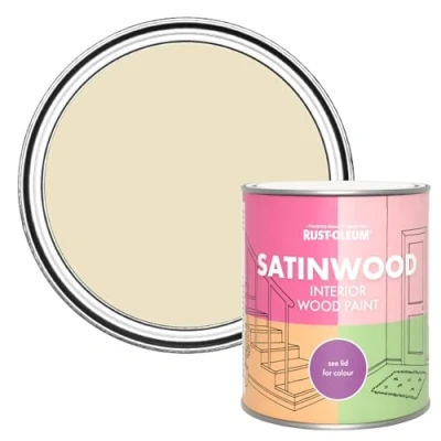 Image of Rust Oleum Beige Satinwood Interior Wood Paint Featherstone 750ml