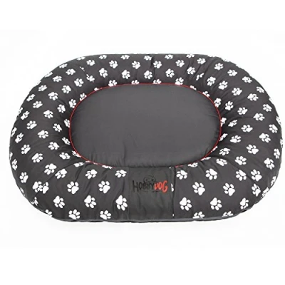 Image of Hobbydog L PPRSZL3 Dog Bed Pontoon 65 x 90 cm Grey with Paws, L, 2.4 kg