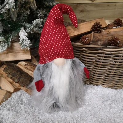 Image of 52cm Festive Gonk Cuddly Santa Indoor Christmas Plush Decoration in Striped Hat