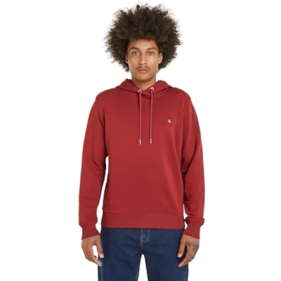 Image of Calvin Klein Jeans Men&#039;s CK Embro Badge Hoodie J30J325149 Pullover, Garnet, L