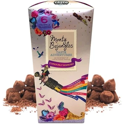 Image of Monty Bojangles Taste Adventure Cocoa Dusted Truffles Gift Box (285g) 6 Flavours, Award Winning Truffles, Beautiful Box, Perfect Chocolate