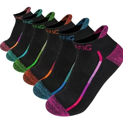 Image of NAFFIC Women Athletic Socks, 6 pairs Socks Trainer Sports Outdoor Running Hiking Climbing No Blister Terry Cushion, Breathable, Moisture Wicking Sport Low Cut