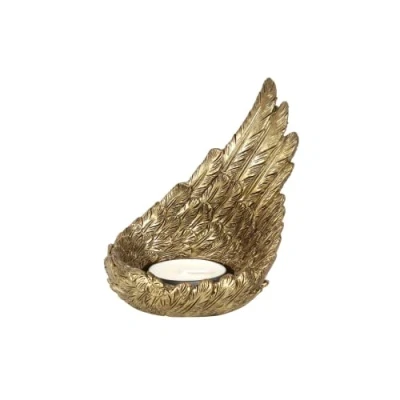 Image of Something Different GA_23731 Candle Holder Raised Angel Wing Single Gold 1pc. 140g, Multicolor