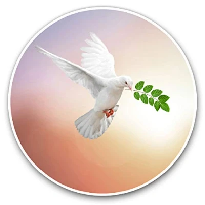 Image of 2 x Heart Stickers 10 cm White Dove Peace Bird Humanity Fun Decals for Laptops,Tablets,Luggage,Scrap Booking,Fridges #21999