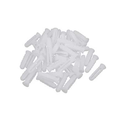 Image of Sourcingmap 6mm x 25mm Plastic Expansion Nail Plugs Wall Anchor Screw White 50pcs