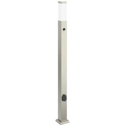 Image of vidaXL Bollard Light with Sensor&amp;Outlet 110 cm Stainless Steel IP44