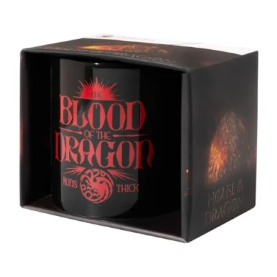 Image of Grupo Erik House of The Dragon Ceramic Mug 35 cl / 350 ml 11.8 oz 3.9 x 3.2 inches 10 8 cm Game Thrones Merchandise Coffee Tea Cool Gifts