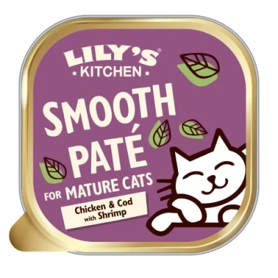 Image of Lily’s Kitchen Mature Wet Cat Food Tray with Chicken, Cod &amp; Shrimp Paté Complete Nutrition (19 x 85g)