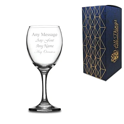 Image of Personalised Engraved 9oz Imperial Wine Glass, Any Message