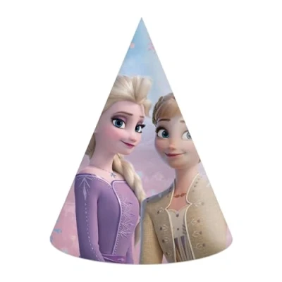 Image of Procos 35100 Disney Frozen II Wind Spirit FSC Paper Cone Caps (Pack of 6), Cartoon