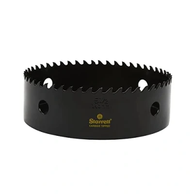 Image of Starrett Tungsten Carbide Tipped Hole Saw CT512 Deep Cut Holesaw Cutter For Wood Suspended Flooring Reinforced Concrete &amp; Fibreglass 140MM