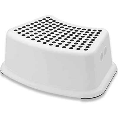 Image of Step Stool for Kids, Non Slip Plastic Booster Foot Stool, Toddlers Potty Training, Sturdy Durable Children Stepping Bathroom, Kitchen, Washing Hands, Brushing Teeth (Black)