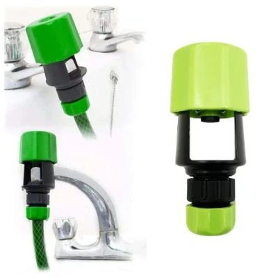 Image of Kitchen Tap Hose Connector Pipe Garden Watering Connector, Mixer Adaptor for Indoor Outdoor UK Seller