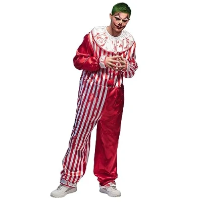 Image of Boland 79219 Adult Killer Clown Costume, Red, White, 54 56 (EU)