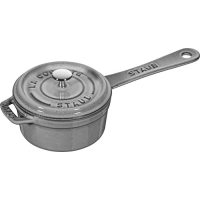 Image of Staub 1241018 Mini Cast Iron Saucepan, 10 cm, Graphite Grey