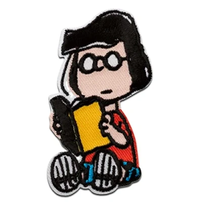 Image of Mono Quick Peanuts Marcie Iron On Patches Adhesive Emblem Stickers Appliques, Size: 7,5 x 4,6 cm