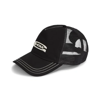 Image of G STAR RAW Avernus Trucker Cap, Black, One Size (Men&#039;s, Cotton Blend, Adjustable)