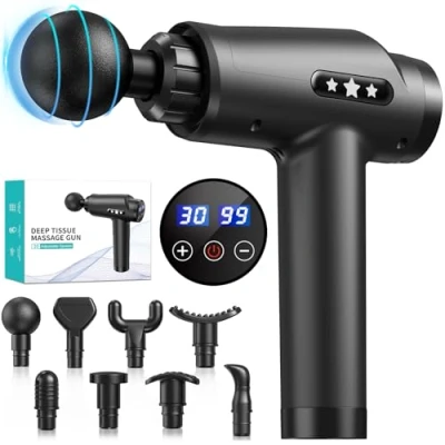 Image of Massage Gun Deep Tissue, Powerful Muscle Gun, 30 Speeds Portable Percussion Massager, Cordless Quiet Electric Handheld Massagers for Whole Body Back Relax Pain Relief